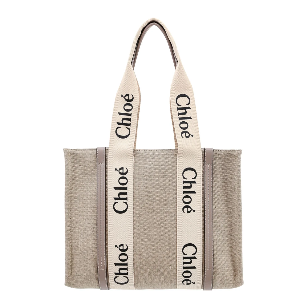 Chloé Beige Leren Schoudertas met Binnenzak Beige Dames