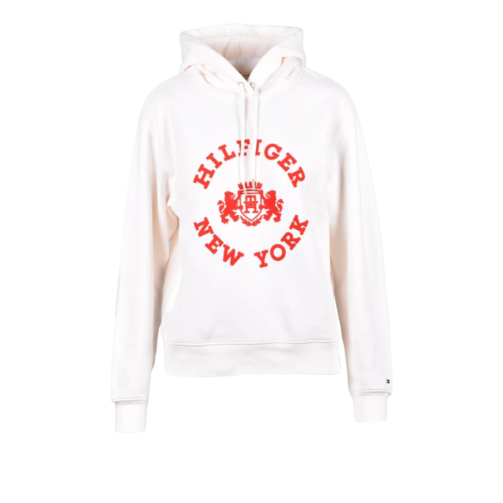 Tommy Hilfiger Stijlvolle Sweatshirt met Katoen-Polyester Mix White Dames