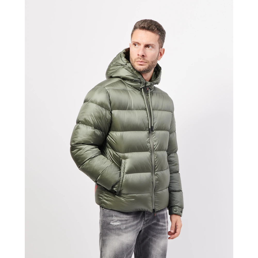 Afterlabel Korte Heren Pufferjas met Capuchon Green Heren