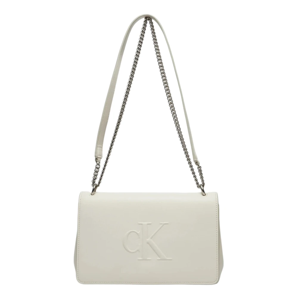 Calvin Klein Witte Magnetische Tas met Zakken White Dames