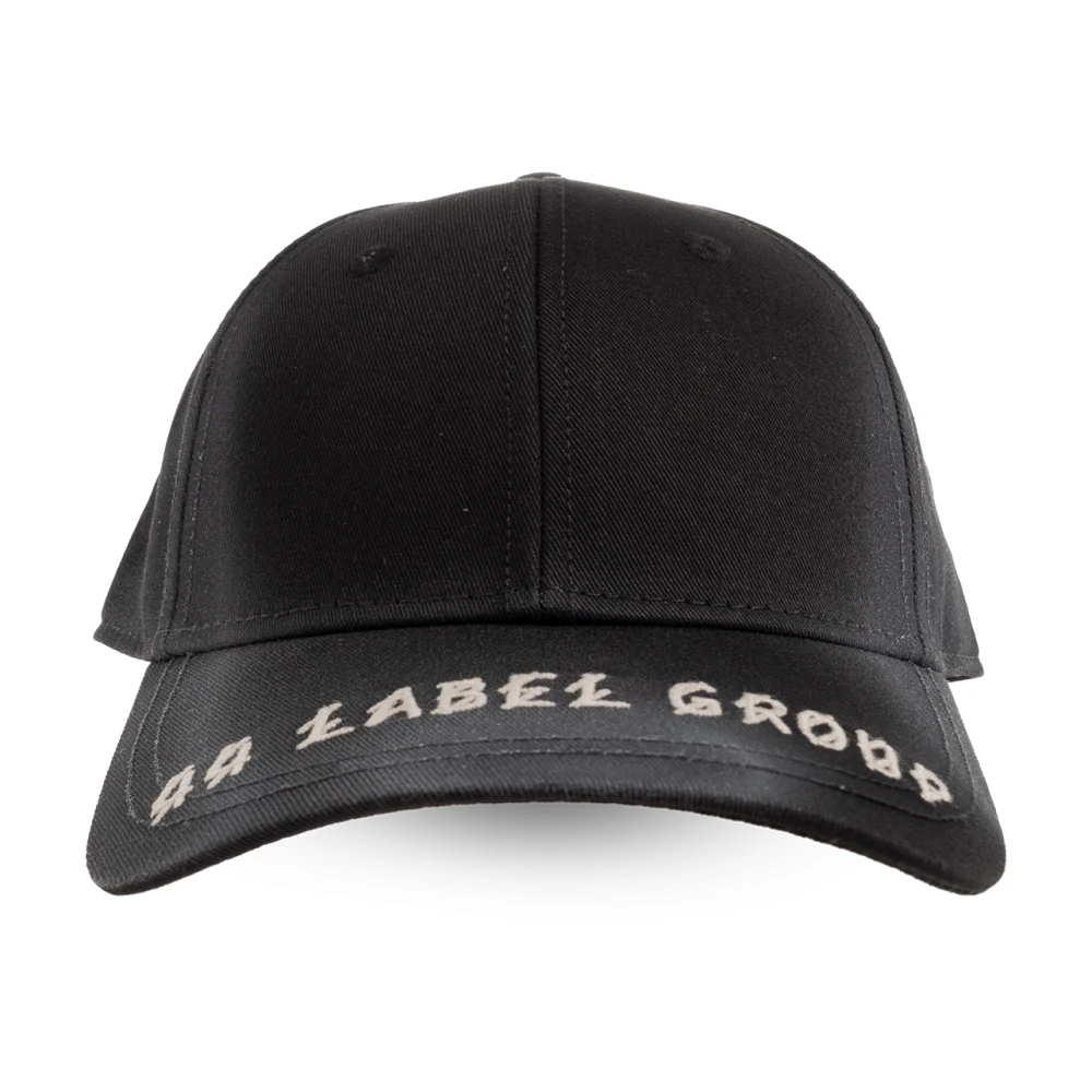 44 Label Group Zwarte Katoenen Gabardine Logo Pet Black Heren