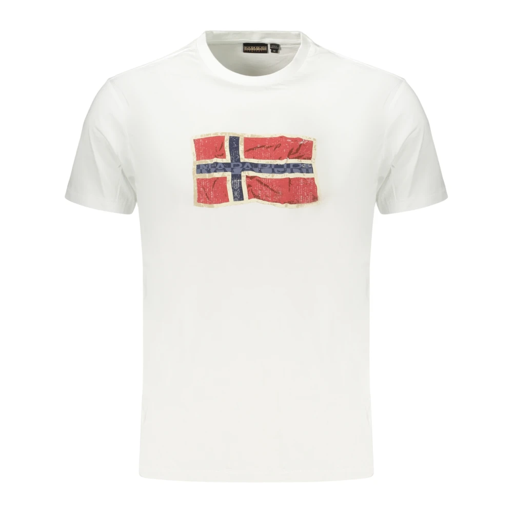 Napapijri Men's White T-Shirts, 3XL, Short-Sleeved T-Shirt
