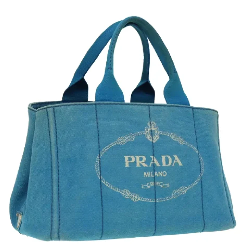 Prada Vintage Pre-owned Canvas handbags Blue Dames
