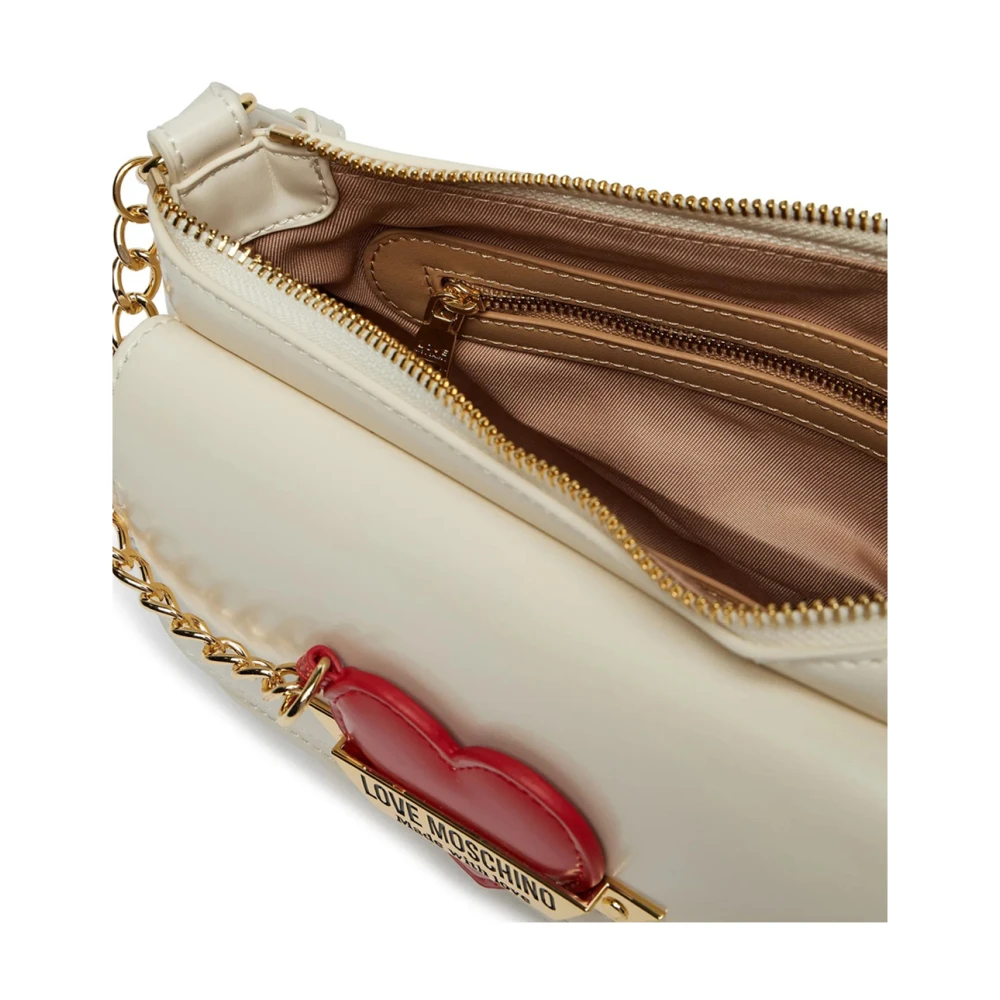 Love Moschino Ivoor Schoudertas voor Moderne Vrouwen Beige Dames