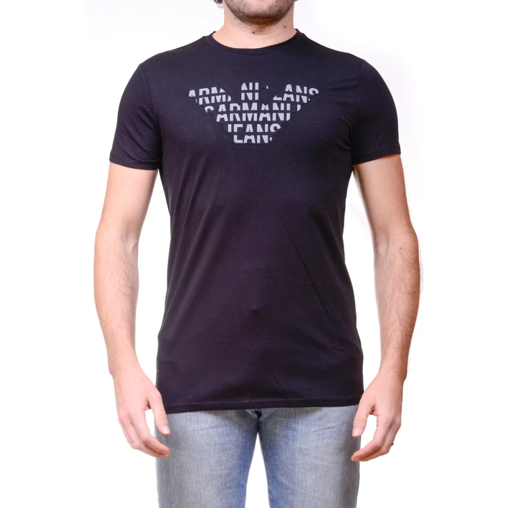 Armani Jeans Men's Black T-Shirt Sweatshirt - T-Shirts - Xs - Tops