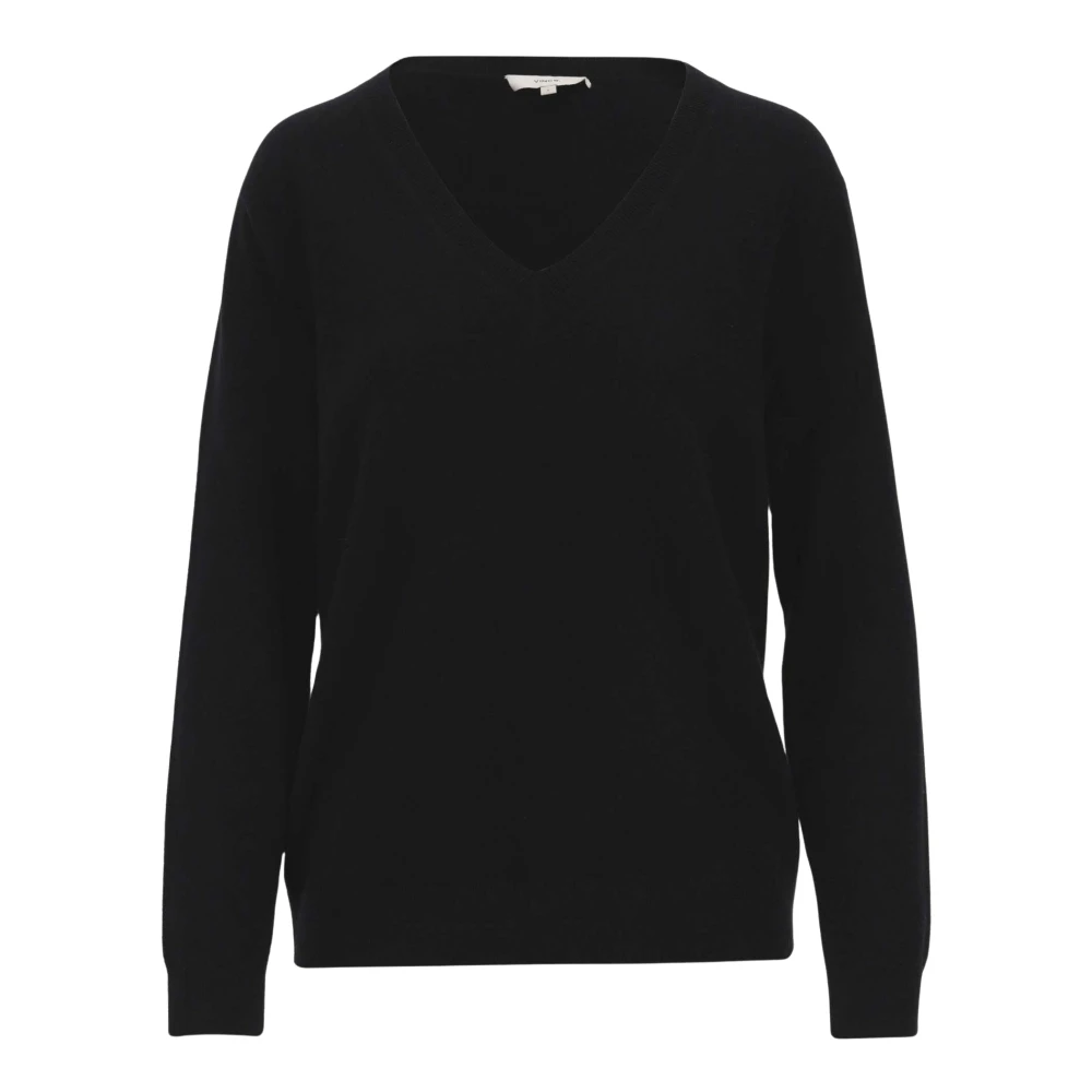 Vince Black Cashmere Knitwear, Female, M, Cashmere Weekend V-Neck Jumper
