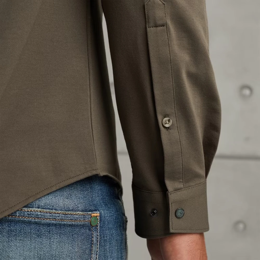 Cast Iron Twill Jersey 2 Tone Overhemd Green Heren