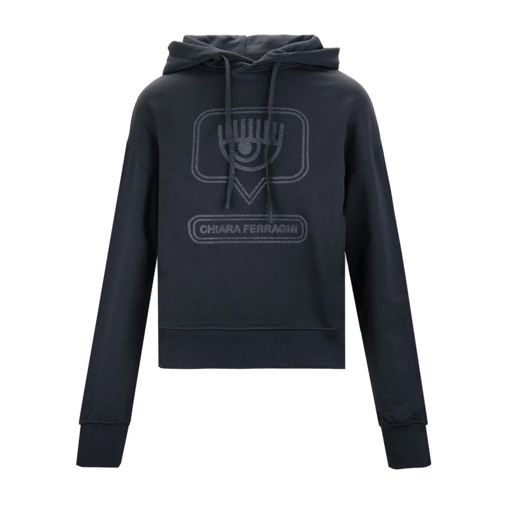 Chiara Ferragni Collection Hoodie met Glitter Logo Print Black Dames