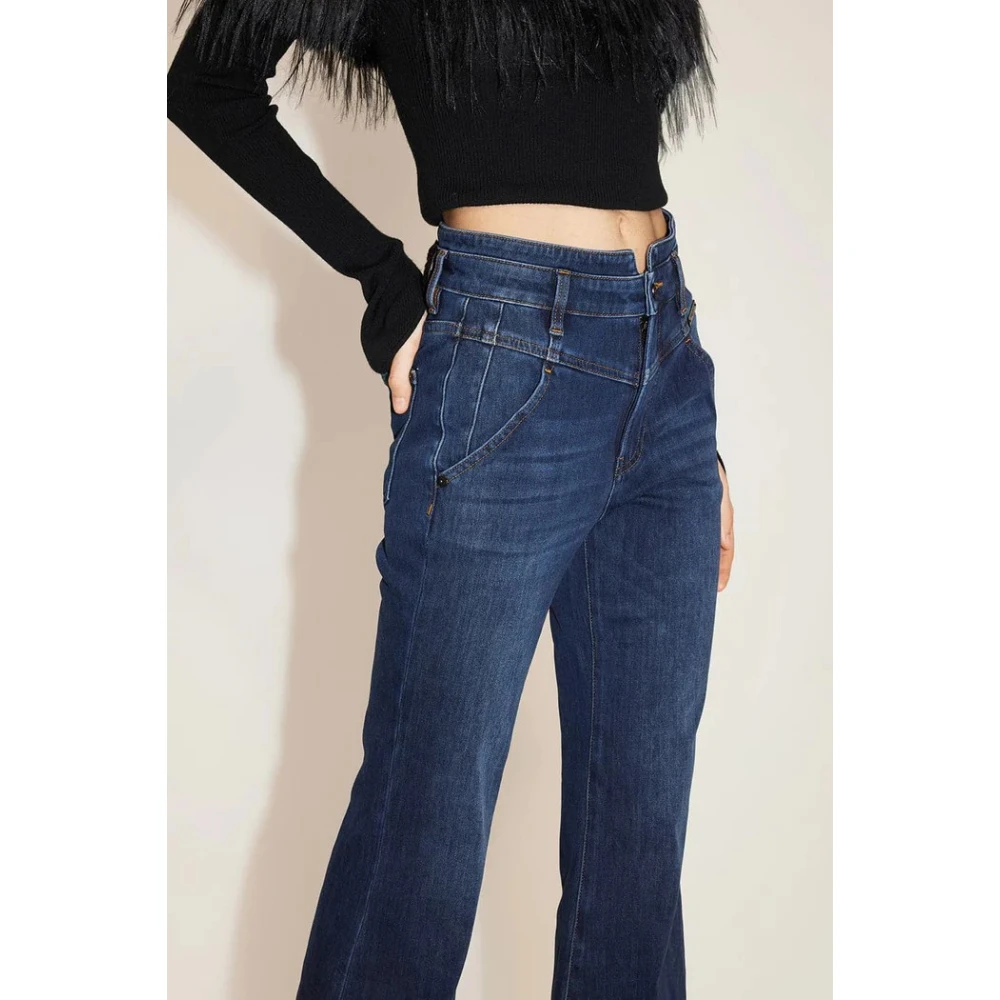 Miss Sixty Hoge Taille Uitlopende Cashmere Denim Jeans Blue Dames