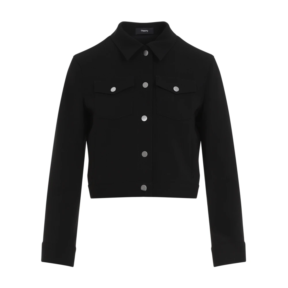 Theory Zwarte Jas Elegante Stijl Black Dames