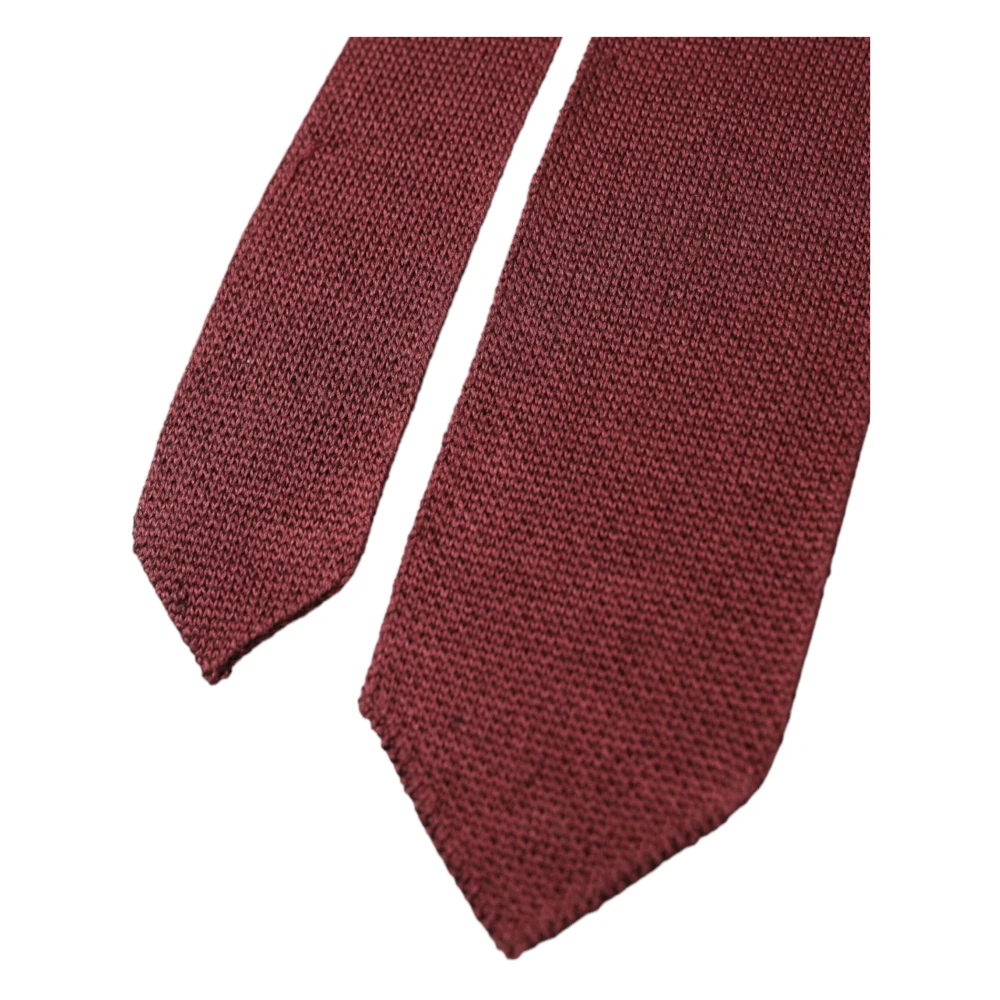 Dolce & Gabbana Bordeaux Patroon Klassieke Heren Stropdas Red Heren