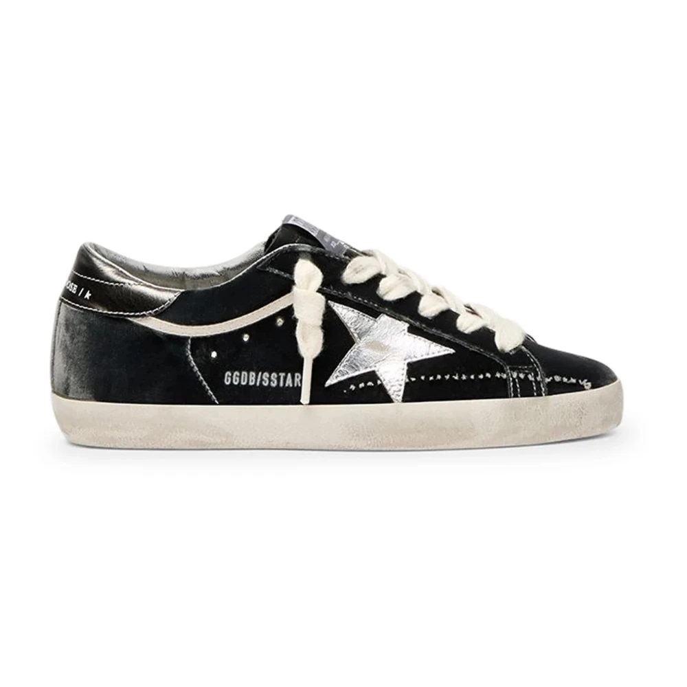 Golden Goose Women's Black Superstar Velvet Upper - Sneakers - 5 Uk- Shoes