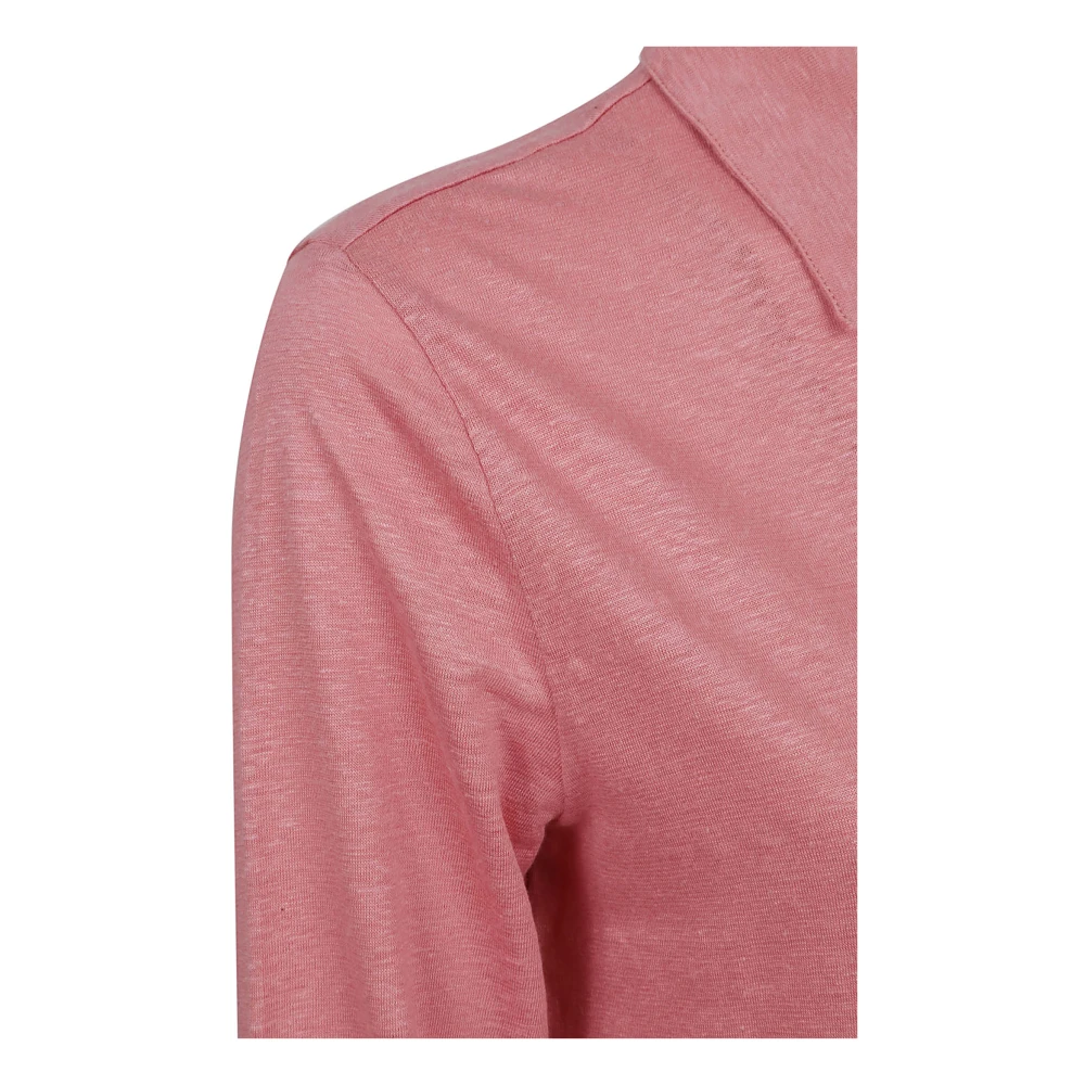 majestic filatures Roze Linnen Elastaan T-shirts Polos Pink Dames