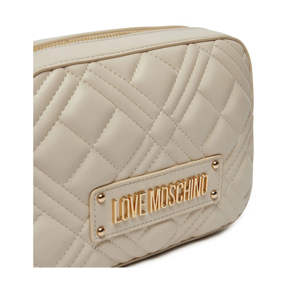 Love Moschino Quilted Pu Schoudertas Ivoor Beige Dames
