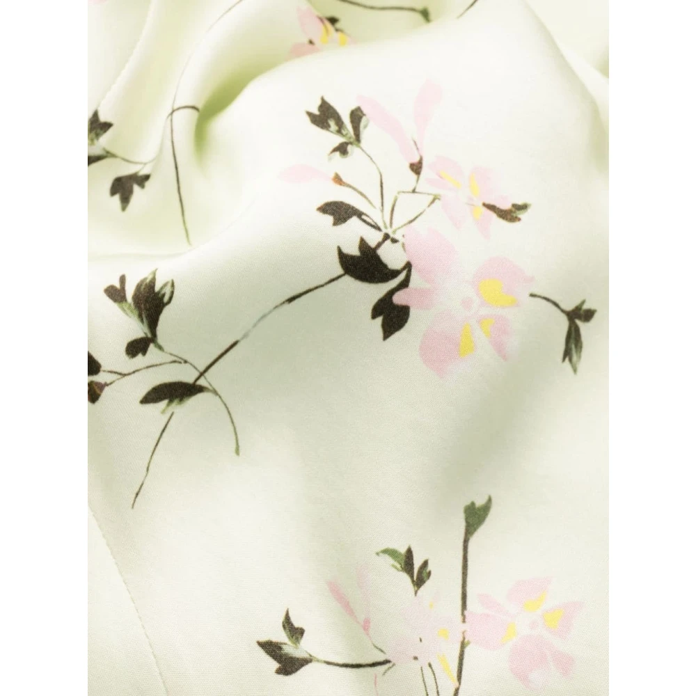 Self Portrait Elegante Groene Bloemen Midi Jurk Green Dames