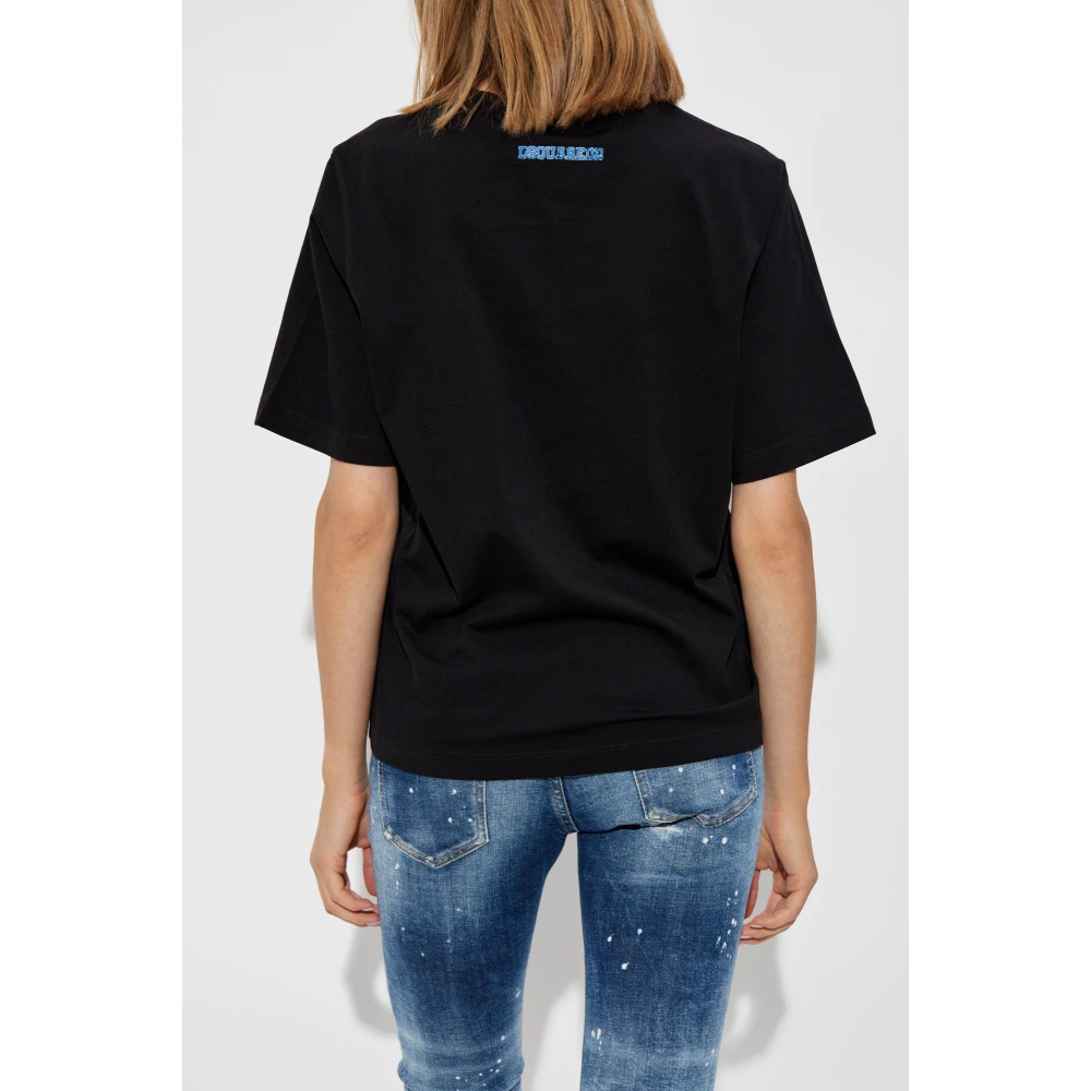 Dsquared2 Bedrukt T-shirt Black Dames
