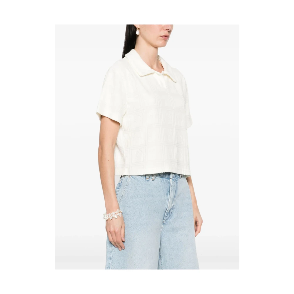 Maison Labiche Witte Polokraag Trui White Dames