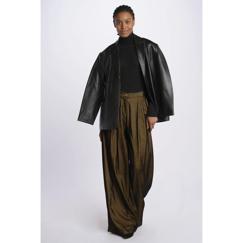 Momoni Bruine Fluwelen Broek Brown Dames