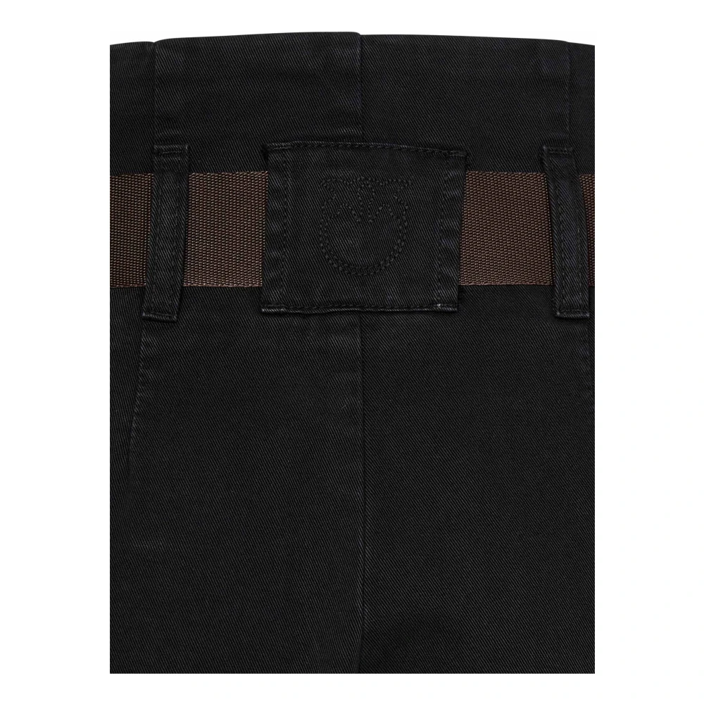 pinko Zwarte Cargo Broek Hoge Taille Met Riem Black Dames