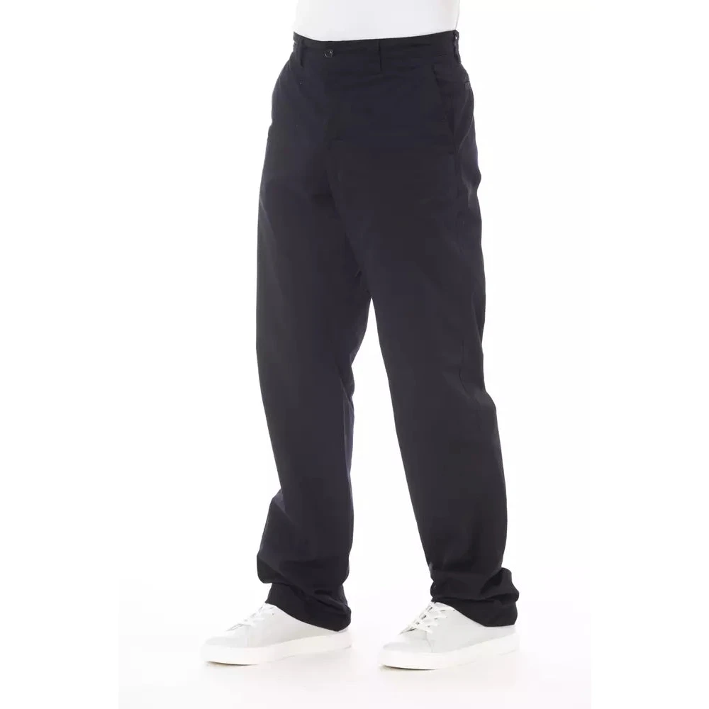Alpha Studio Blauwe Katoenen Jeans met Voor- en Achterzakken Blue Heren