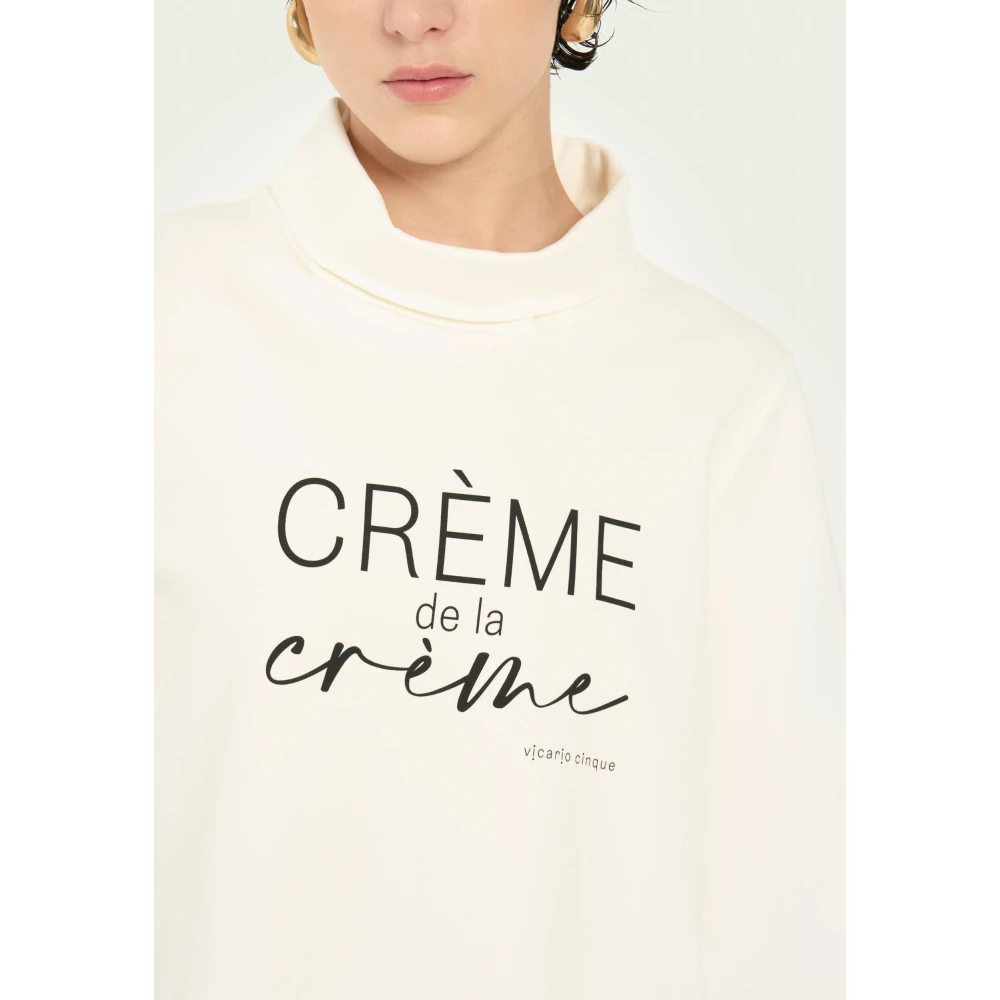 Vicario Cinque Logo Cropped Viscose T-shirt White Dames