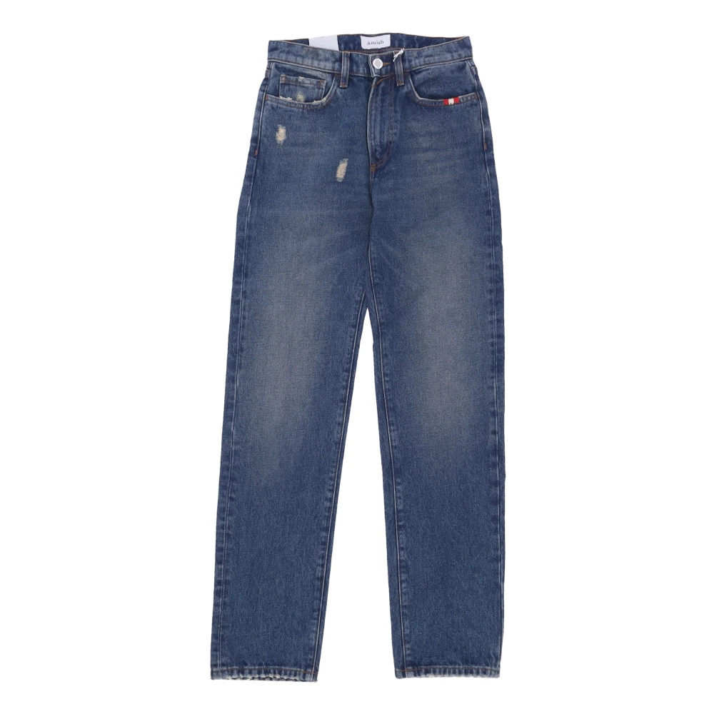 Amish Blauwe Distressed Denim Jeans Blue Dames