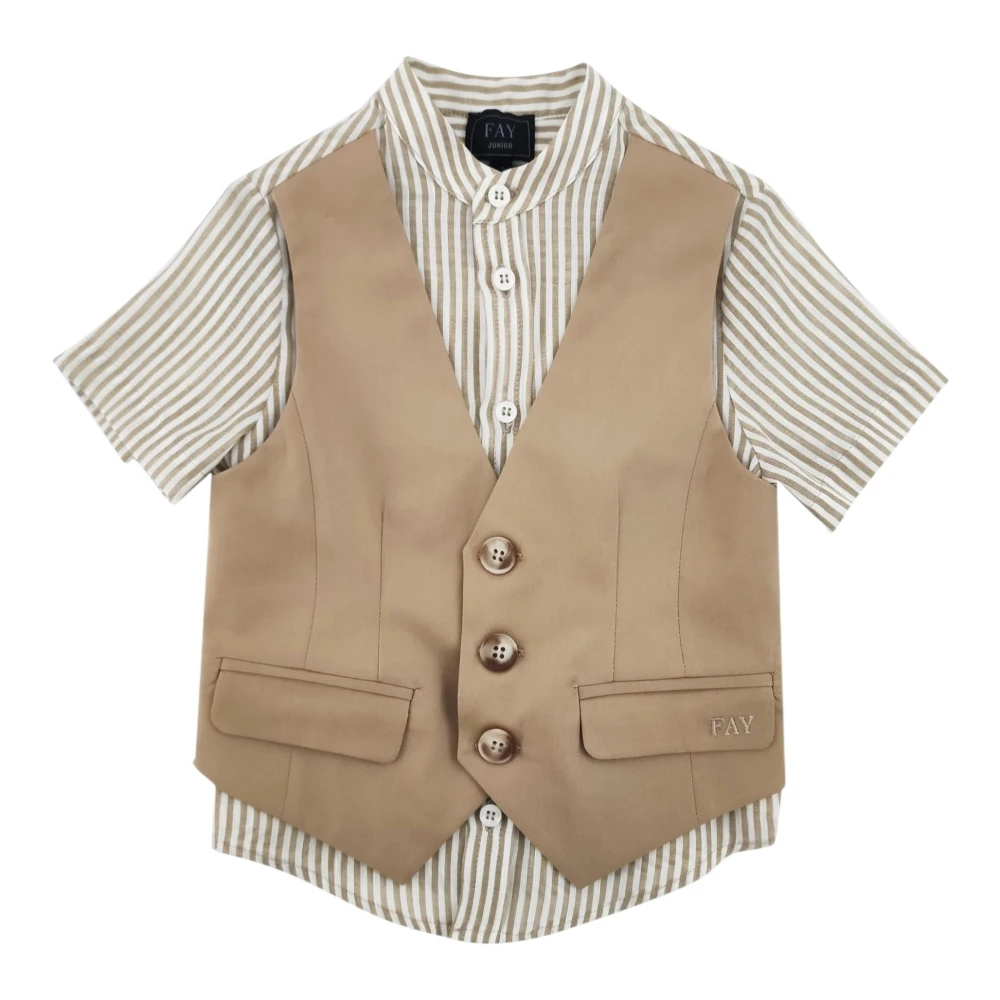 Fay Boys Beige Newborn Shirt - Kids Shirts - 14 Y - Kids