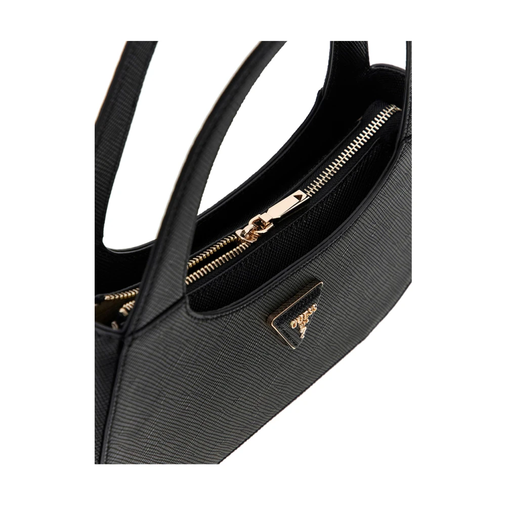 Guess Zwarte leren handtas met ritssluiting Black Dames