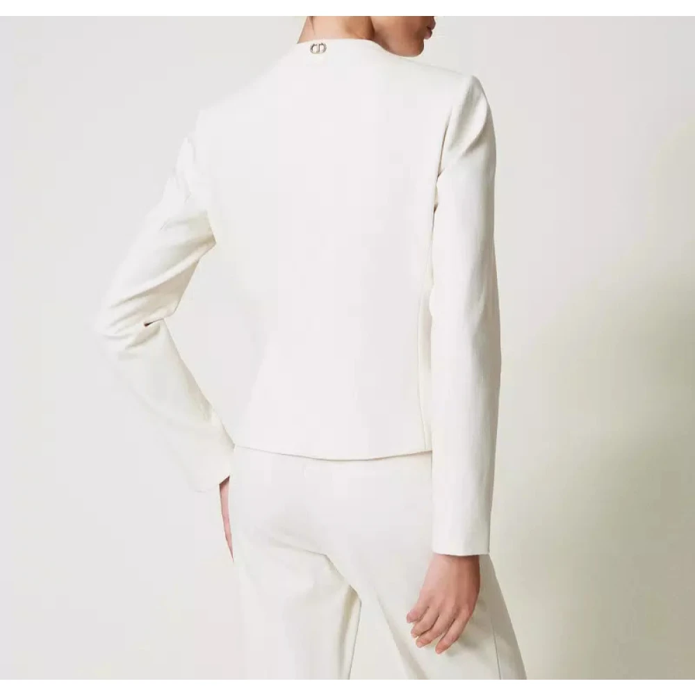 Twinset Blazerjas met juweelknopen White Dames