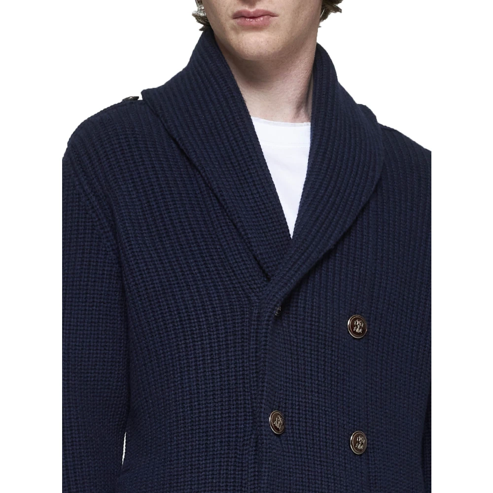 BRUNELLO CUCINELLI Navy Blue Blazer Cardigan Sweater Blue Heren