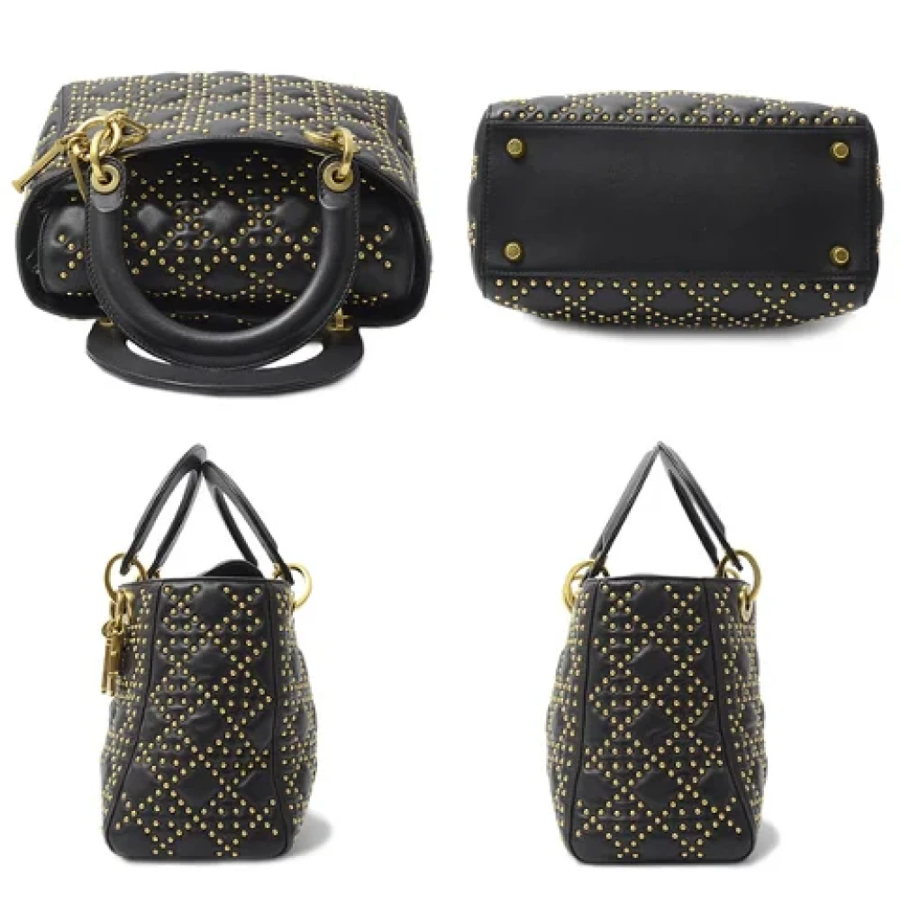 Dior Vintage Pre-owned Leather handbags Black Dames