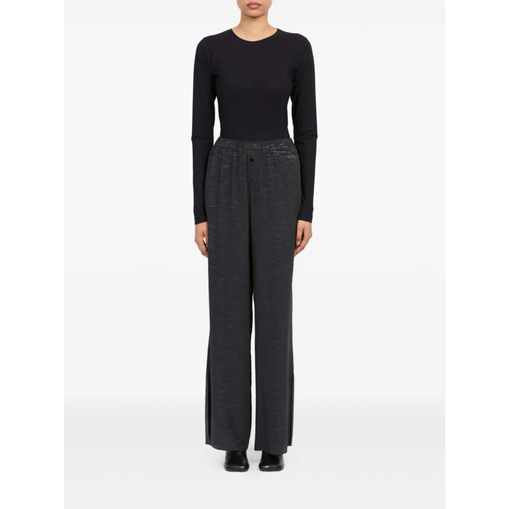 Mm6 Maison Margiela , Wide Trousers, Female, Gray, Xs, S52ka0529 Wide Trousers - Image 2