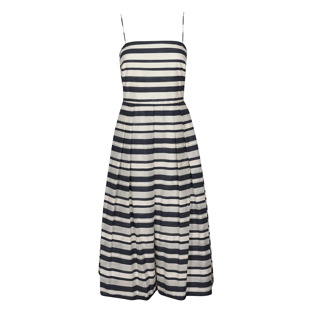Ralph Lauren Women's Blue Striped Cocktail Dress - Midi Dresses - 3XS - Dresses