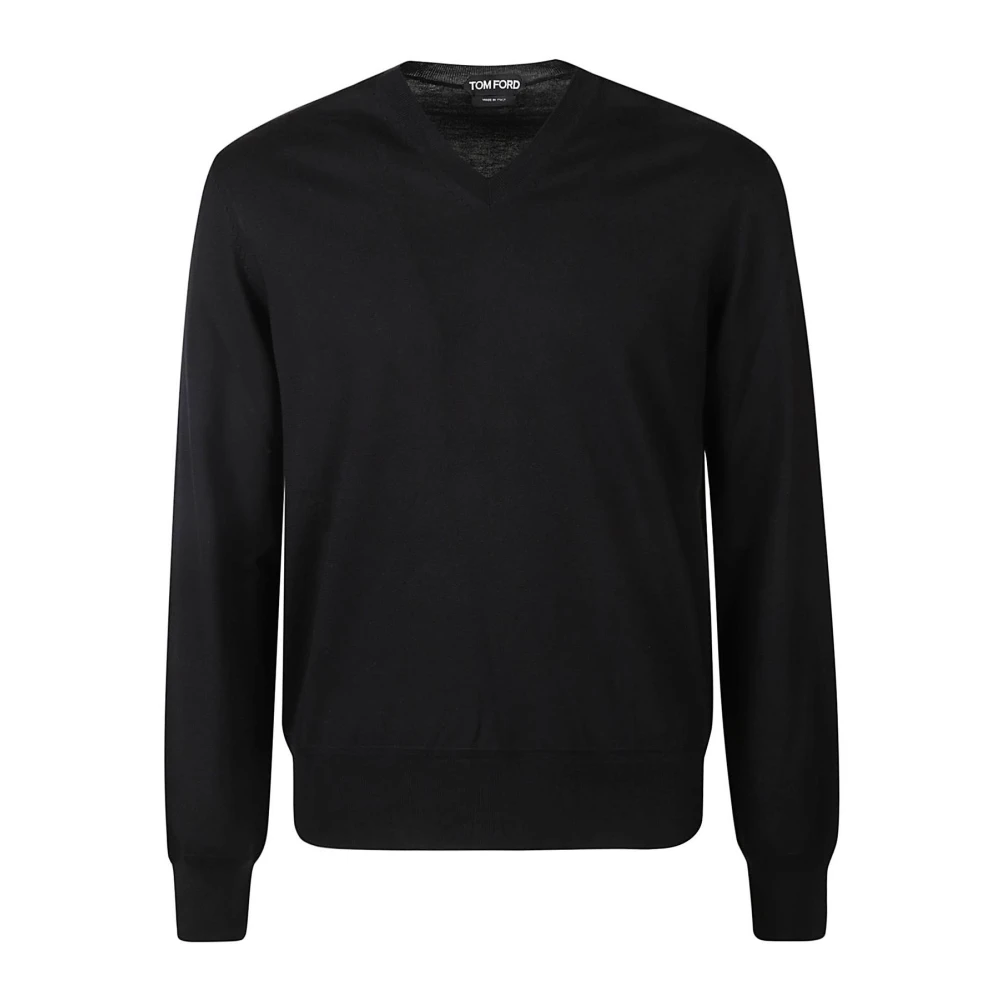 Tom Ford Stijlvolle V-hals Gebreide Trui Black Heren