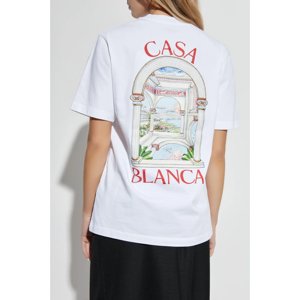 Casablanca Bedrukt T-shirt White Dames