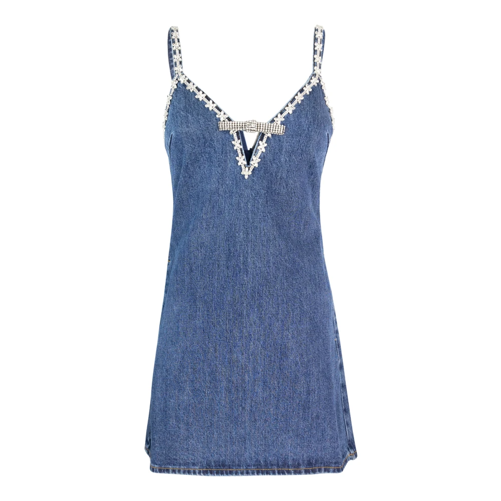 Self Portrait Blauwe Diamanten Jurk met Rits Blue Dames