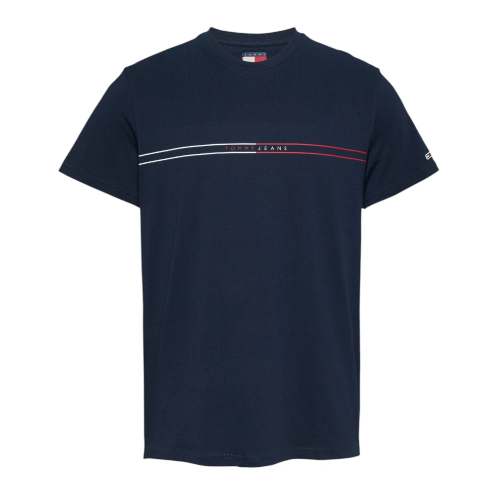 Tommy Jeans Blauw Katoenen T-shirt Korte Mouwen Blue Heren