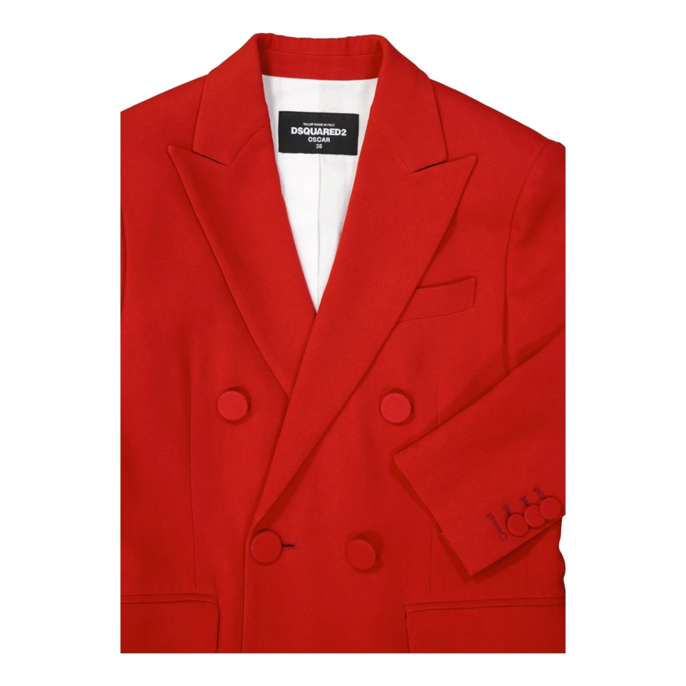 Dsquared2 Double-Breasted Jacket met knoopsluiting Red Dames