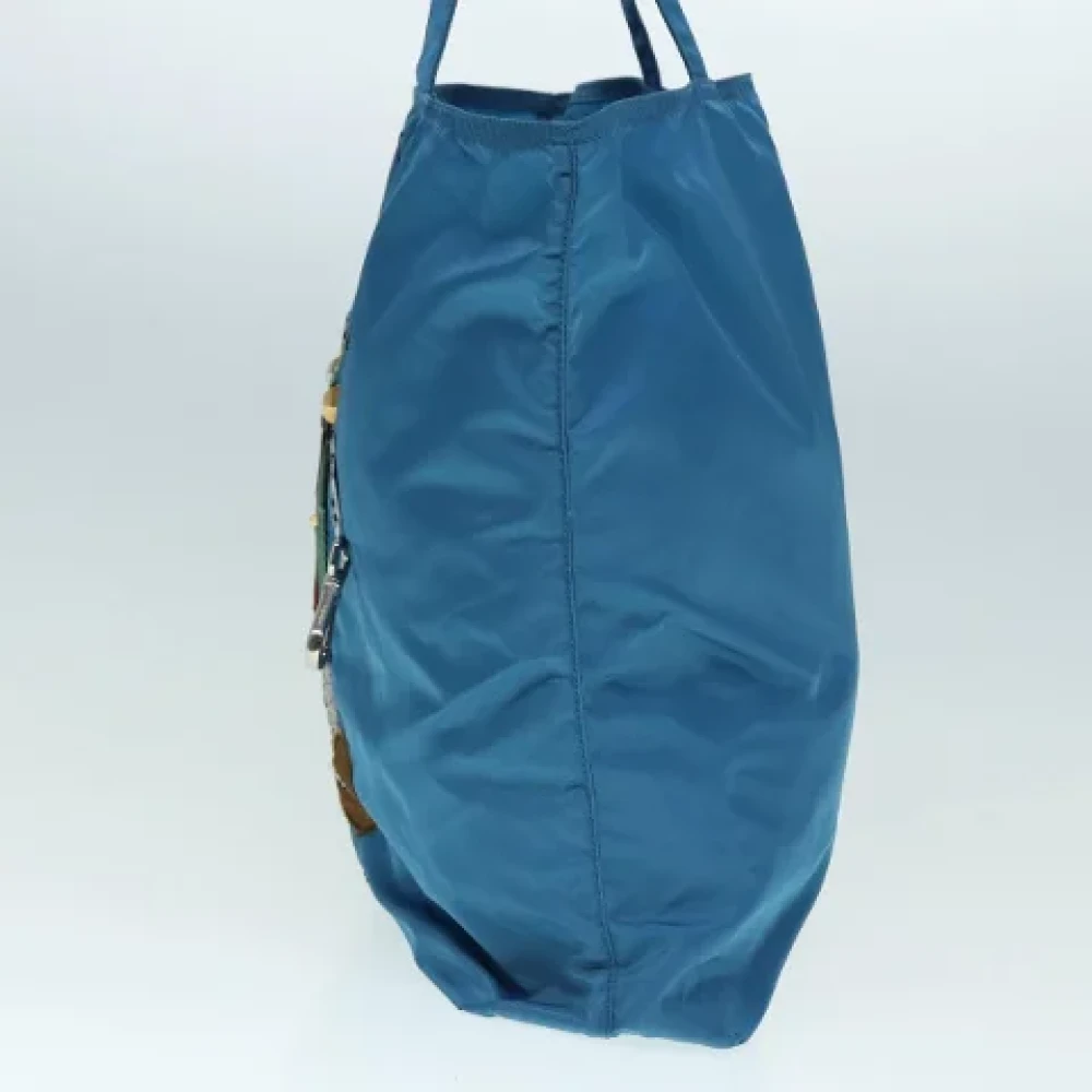 Prada Vintage Pre-owned Fabric totes Blue Dames