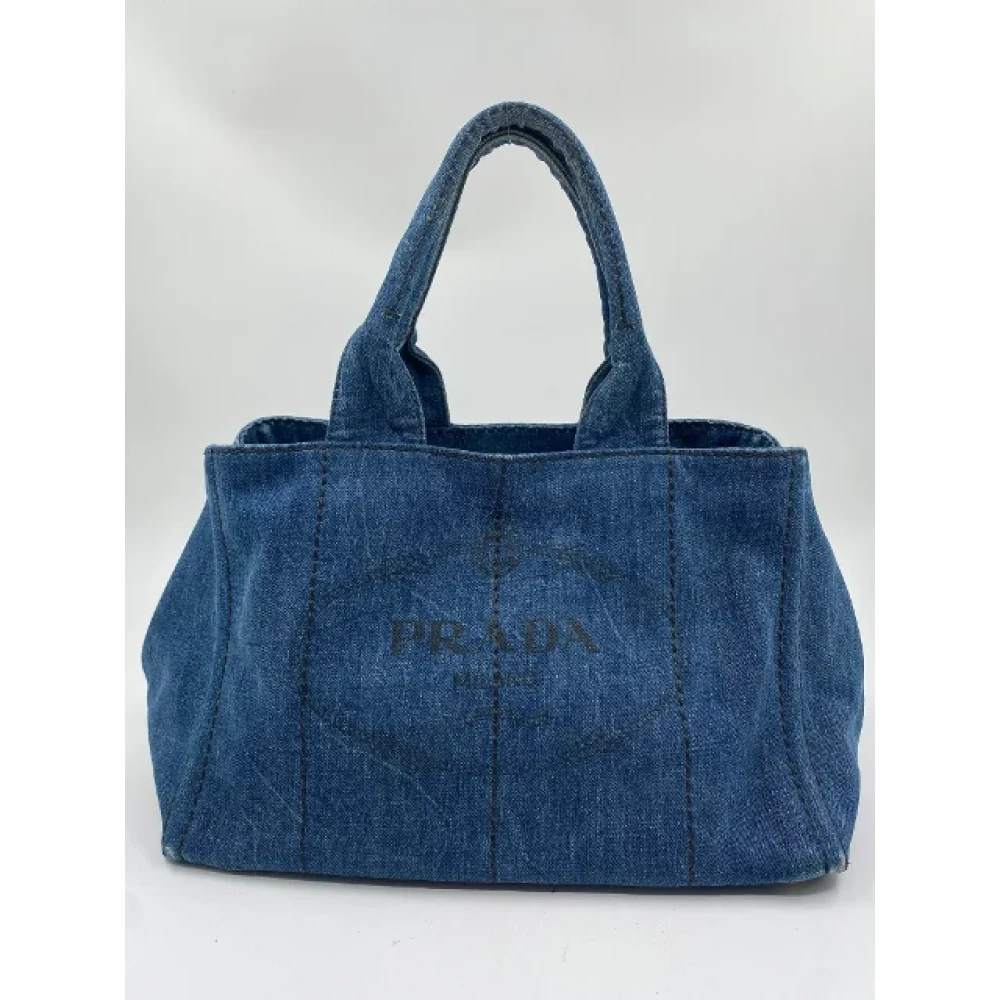 Prada Vintage Pre-owned Canvas prada-bags Blue Dames