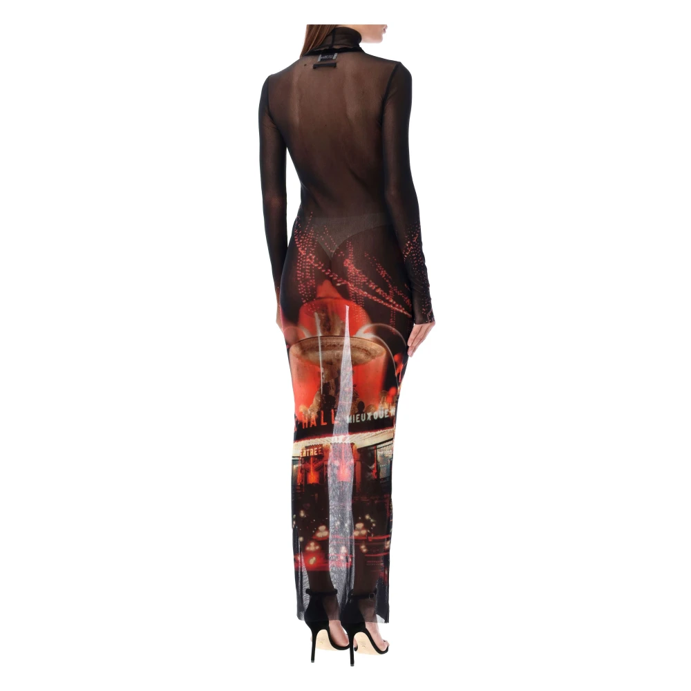 Jean Paul Gaultier Turtle Neck Mesh Jurk Pigalle Black Dames