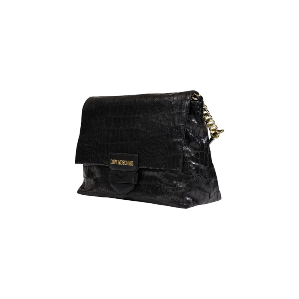Love Moschino Zwarte Polyester Handtas Herfst Winter Collectie Black Dames