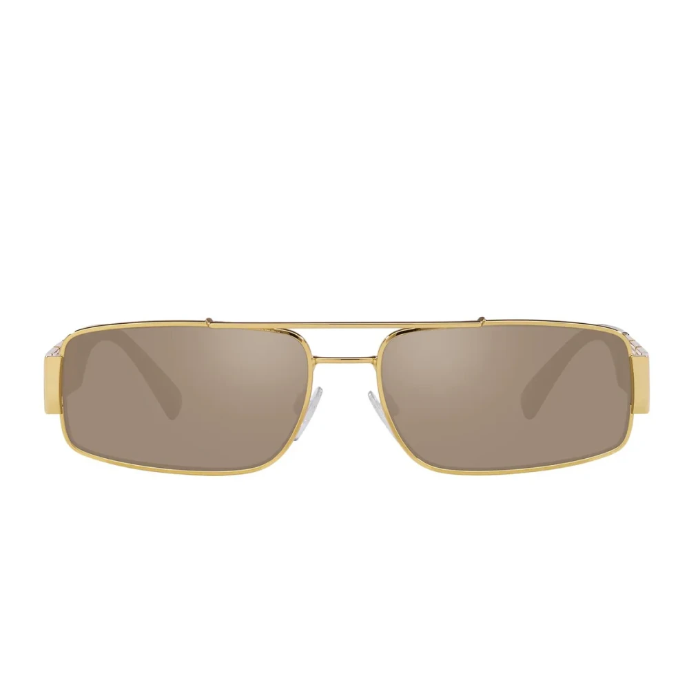 Versace Rectangular Sunglasses With Light Brown Lenses - Unisex - Sunglasses - Yellow - 60 Cm - Accessories