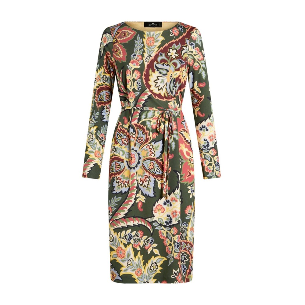 Groene Abstract Patroon Jurk met Riem Etro Dames Miinto.be