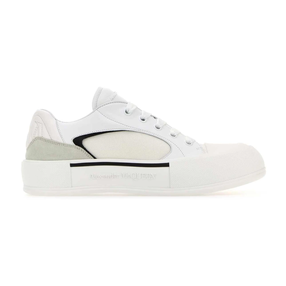 Alexander Mcqueen Men's White Sneakers, 7 Uk, Canvas And Leather Plimsoll Trainers