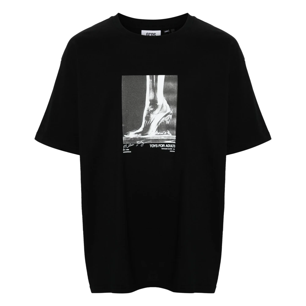 GCDS Svart Oversize T-shirt Black, Herr