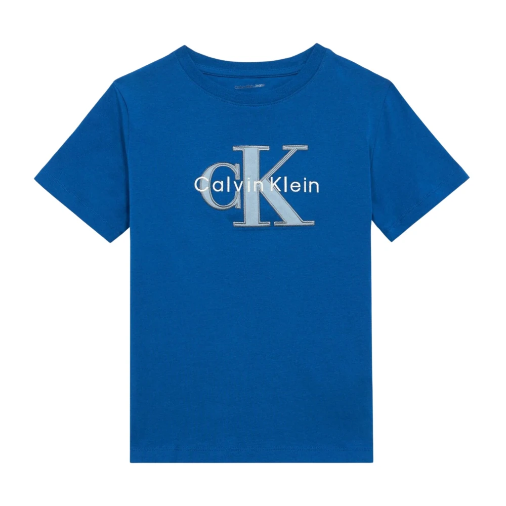 Calvin Klein Boys Blue Kids Short Sleeve T-Shirts, 14 Y, Royal Jersey T-Shirt