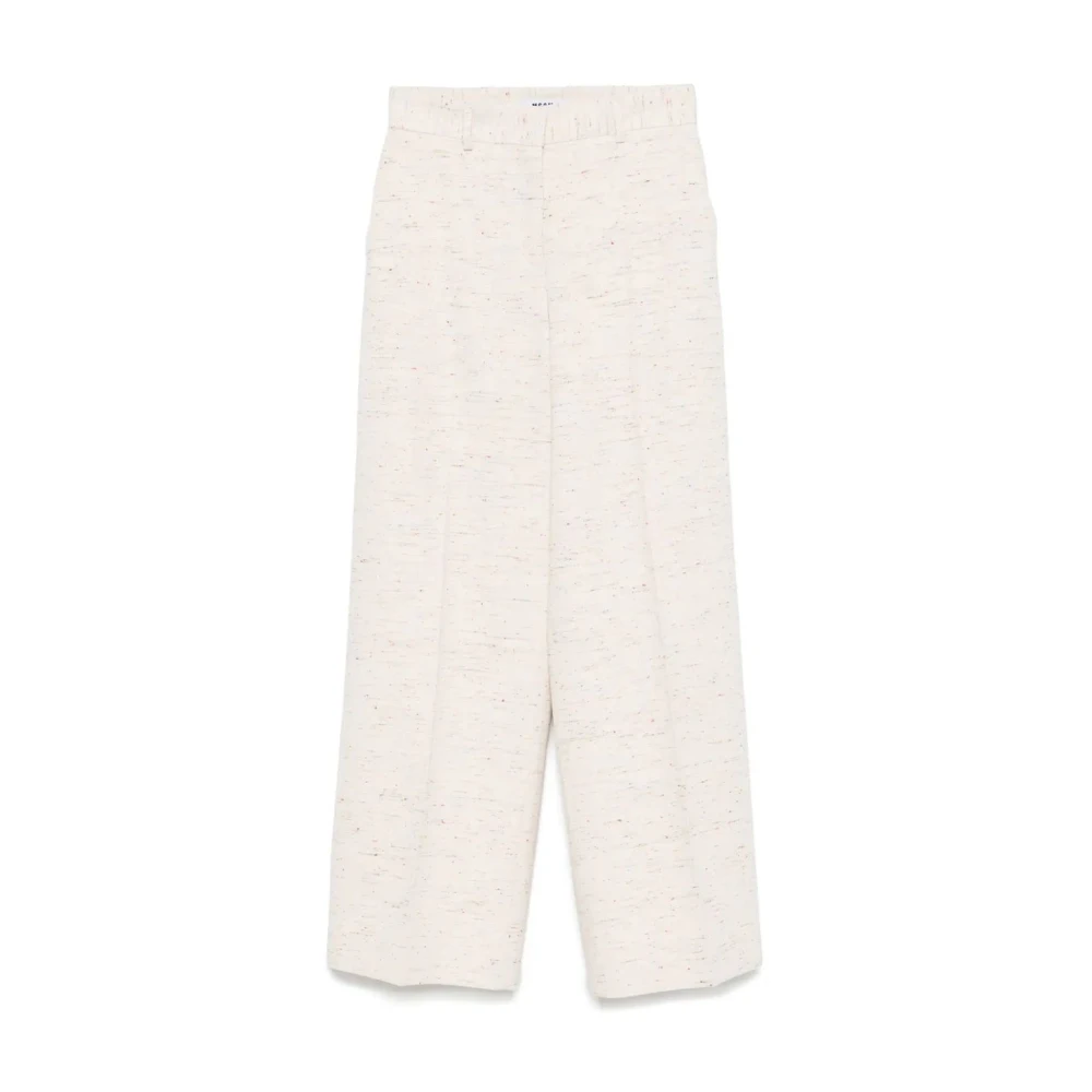 Msgm Women's White Wide Trousers, Xs, Casual Denim Trousers