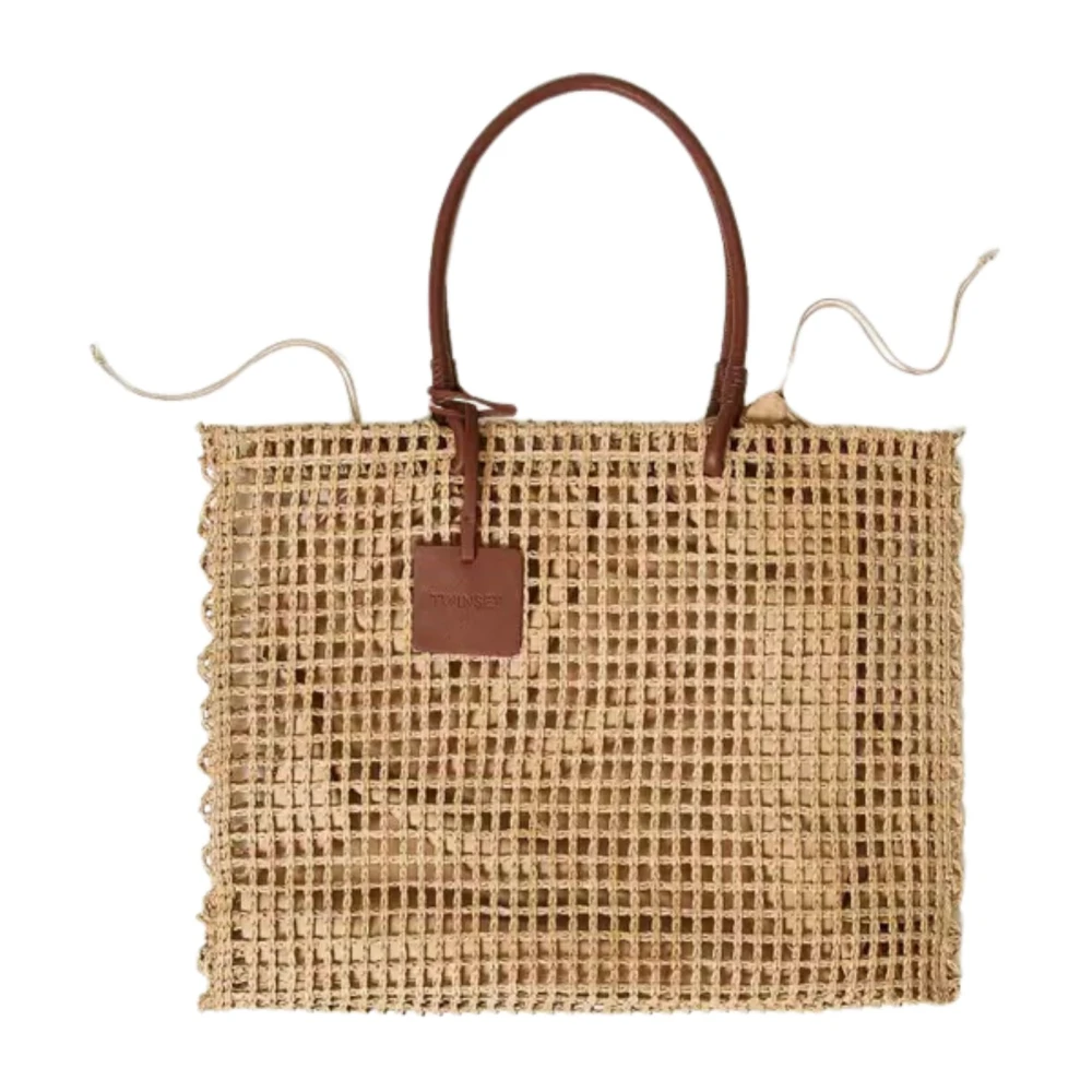 Twinset Stro Shopper Tas met Bedel Beige Dames