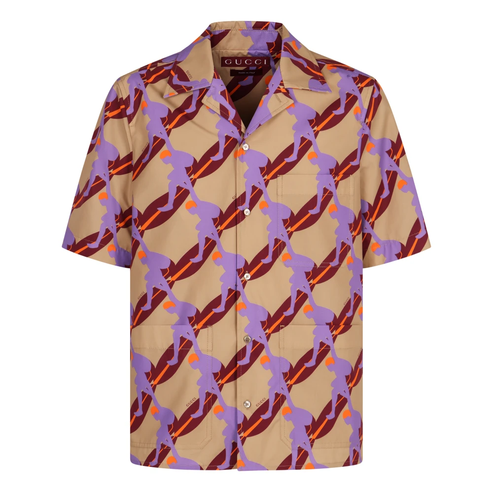 Gucci Multicolor Cotton Poplin Shirt With Pockets - Male - Short Sleeve Shirts - S/M - Shirts